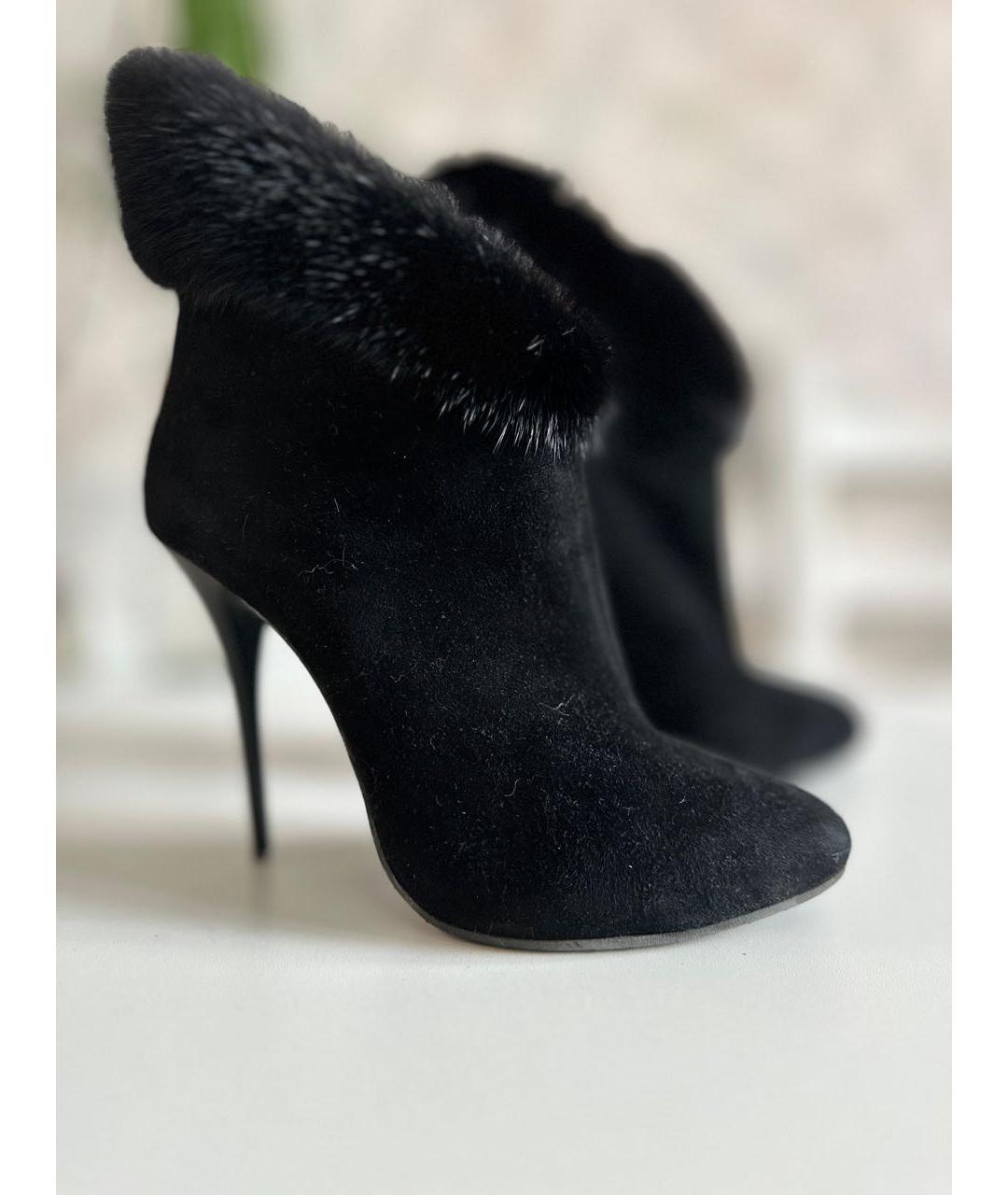 GIUSEPPE ZANOTTI DESIGN Черные замшевые ботильоны, фото 6