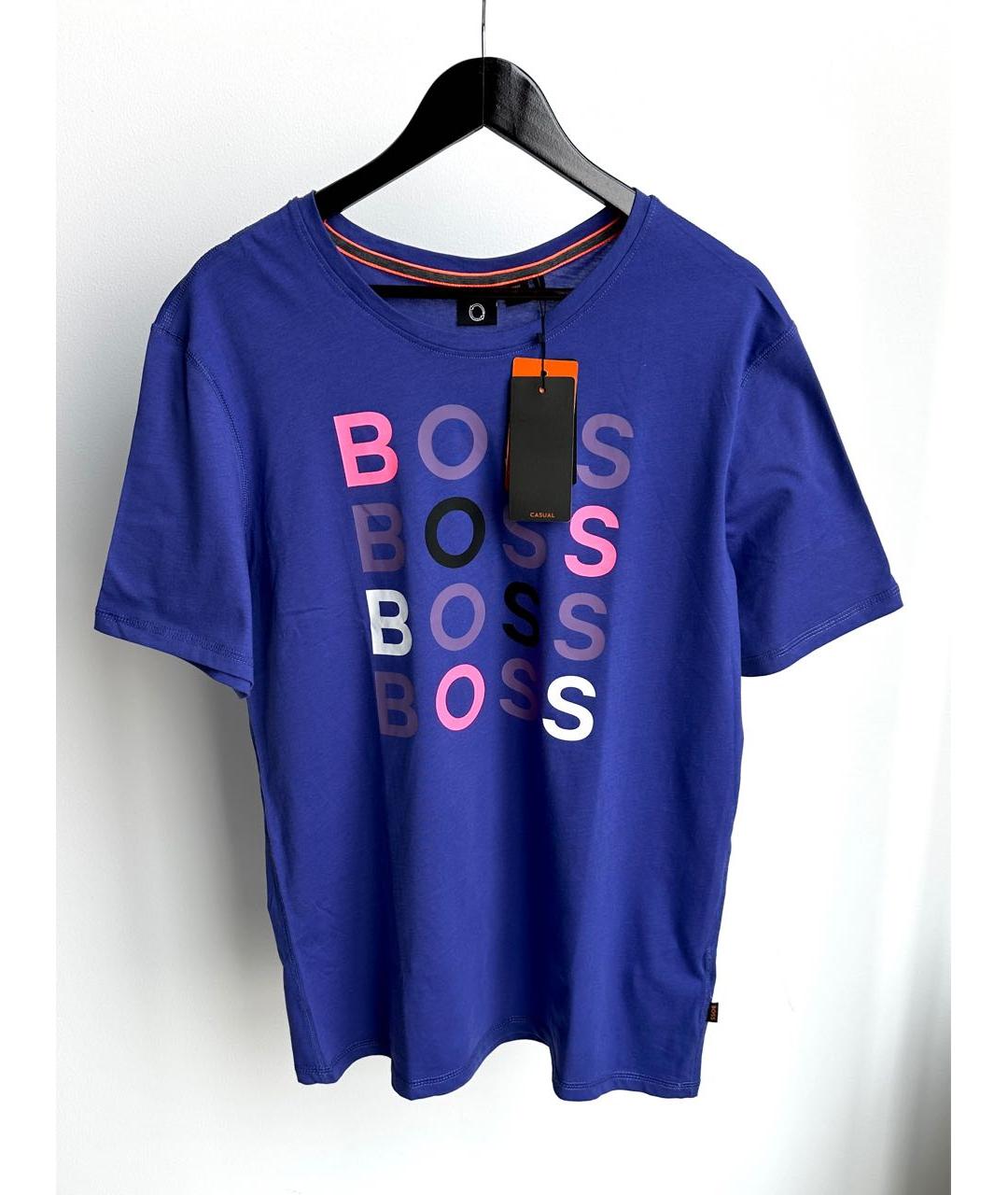 HUGO BOSS Синяя хлопковая футболка, фото 5