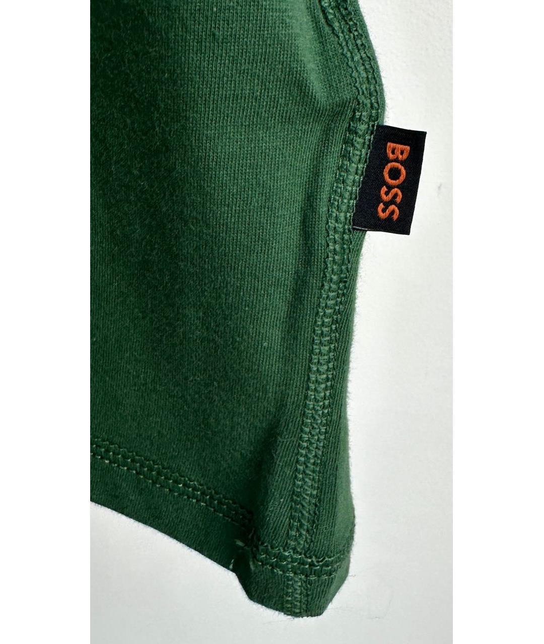 HUGO BOSS Зеленая хлопковая футболка, фото 4