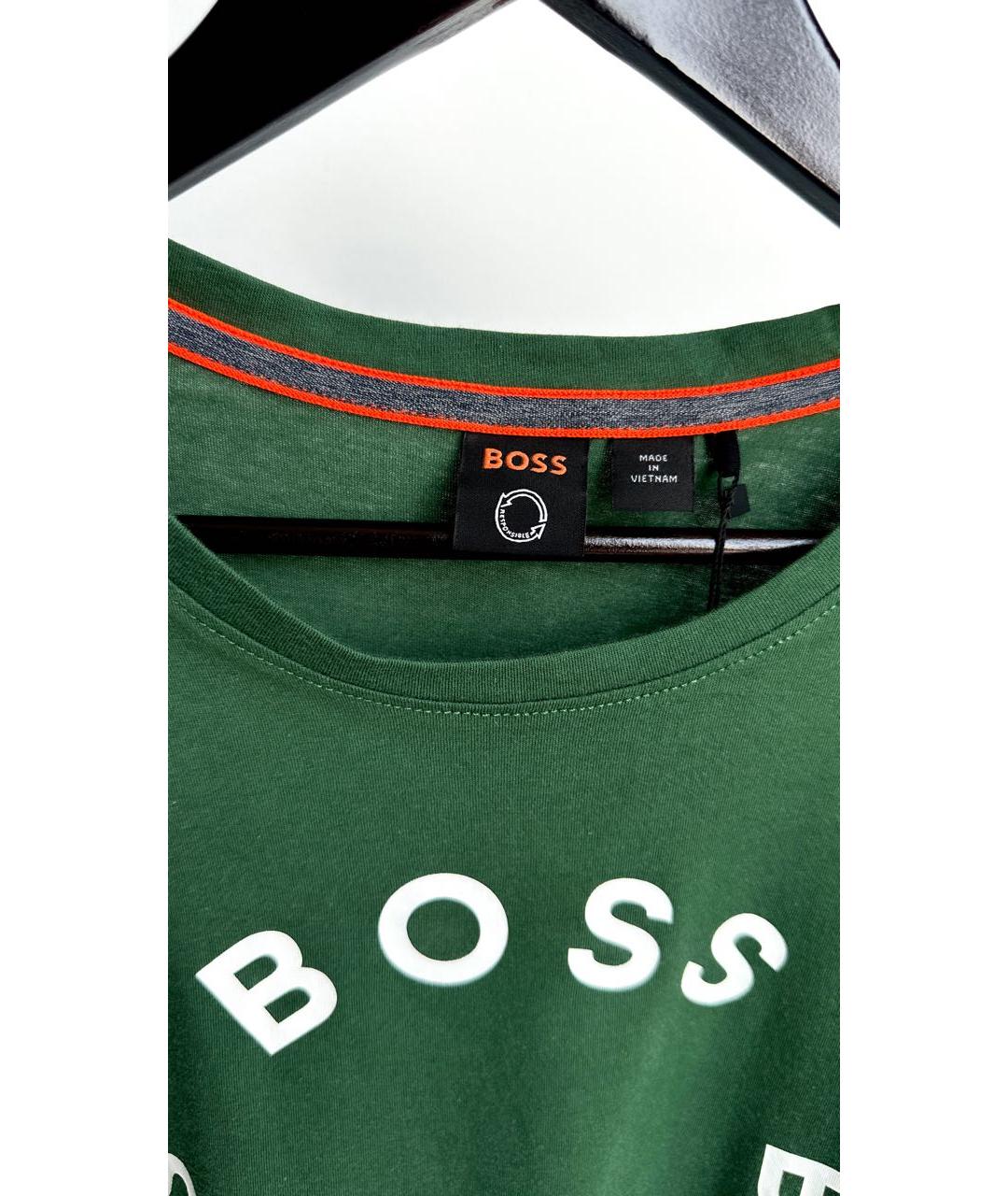 HUGO BOSS Зеленая хлопковая футболка, фото 3