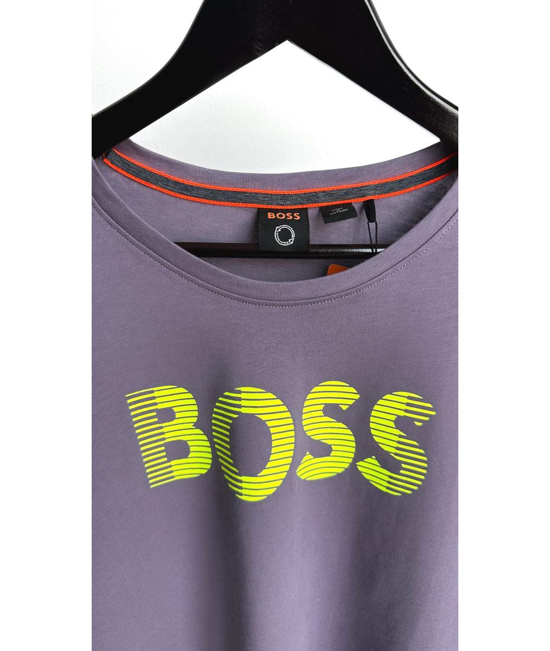 HUGO BOSS Фиолетовая хлопковая футболка, фото 2