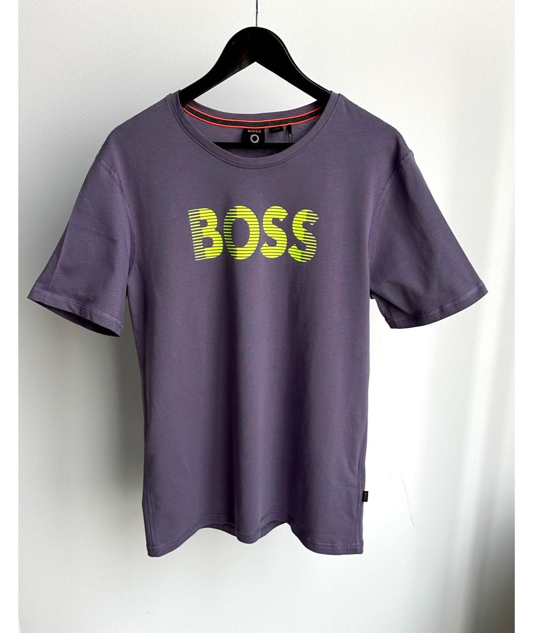 HUGO BOSS Фиолетовая хлопковая футболка, фото 4