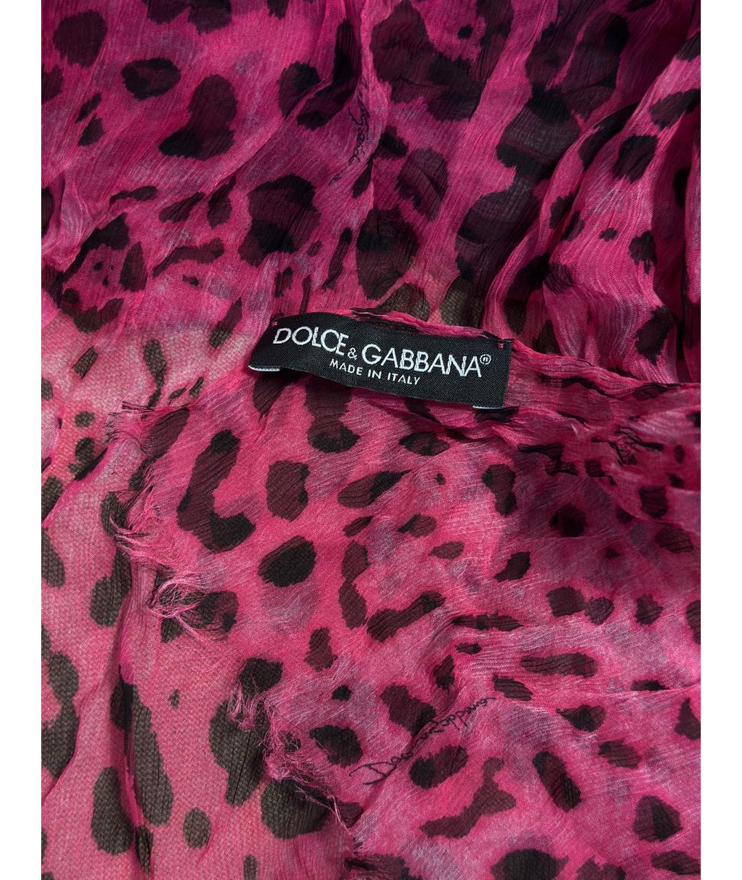 DOLCE&GABBANA Фуксия шелковый платок, фото 2