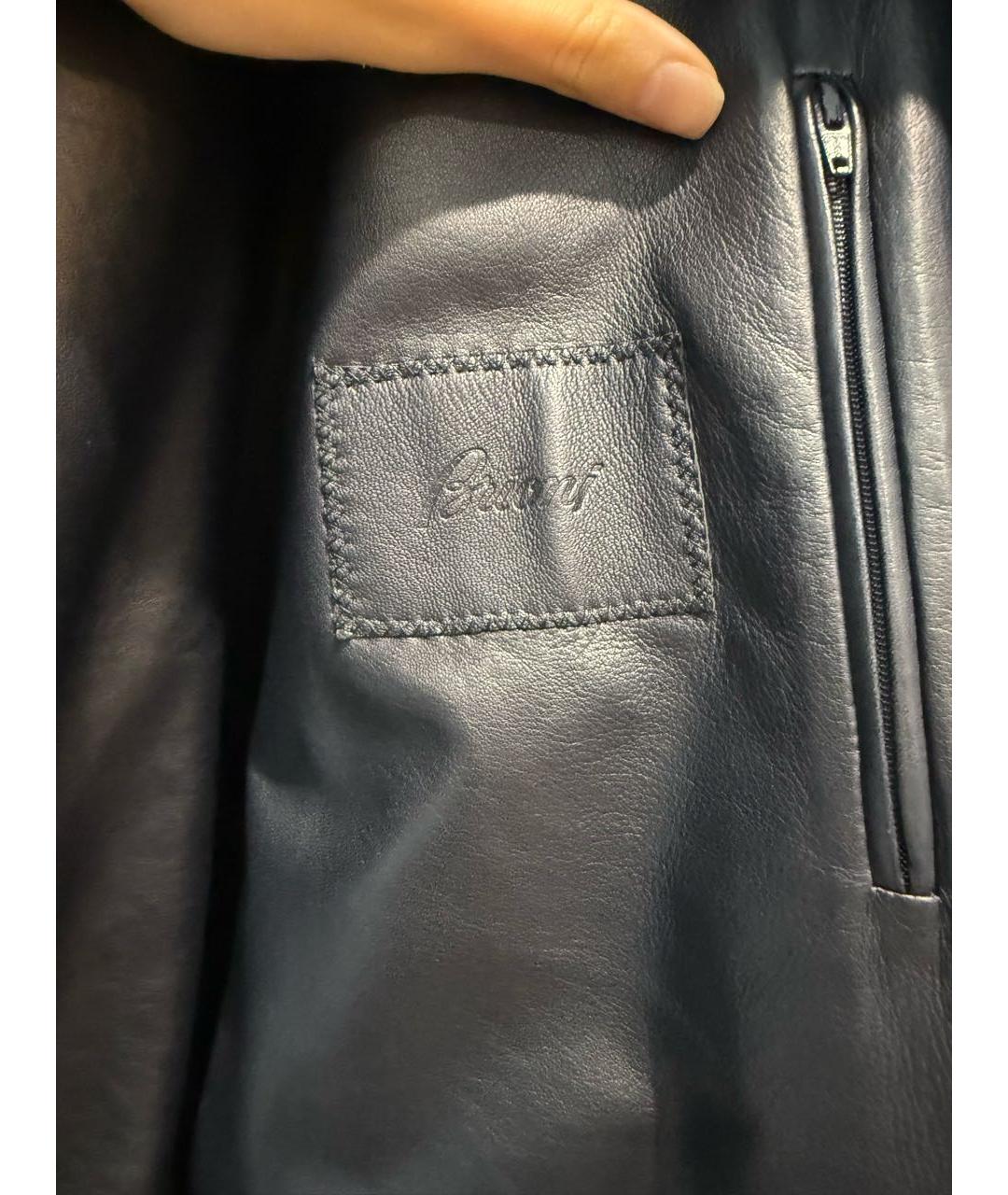 BRIONI Синяя кожаная дубленка/шуба, фото 6