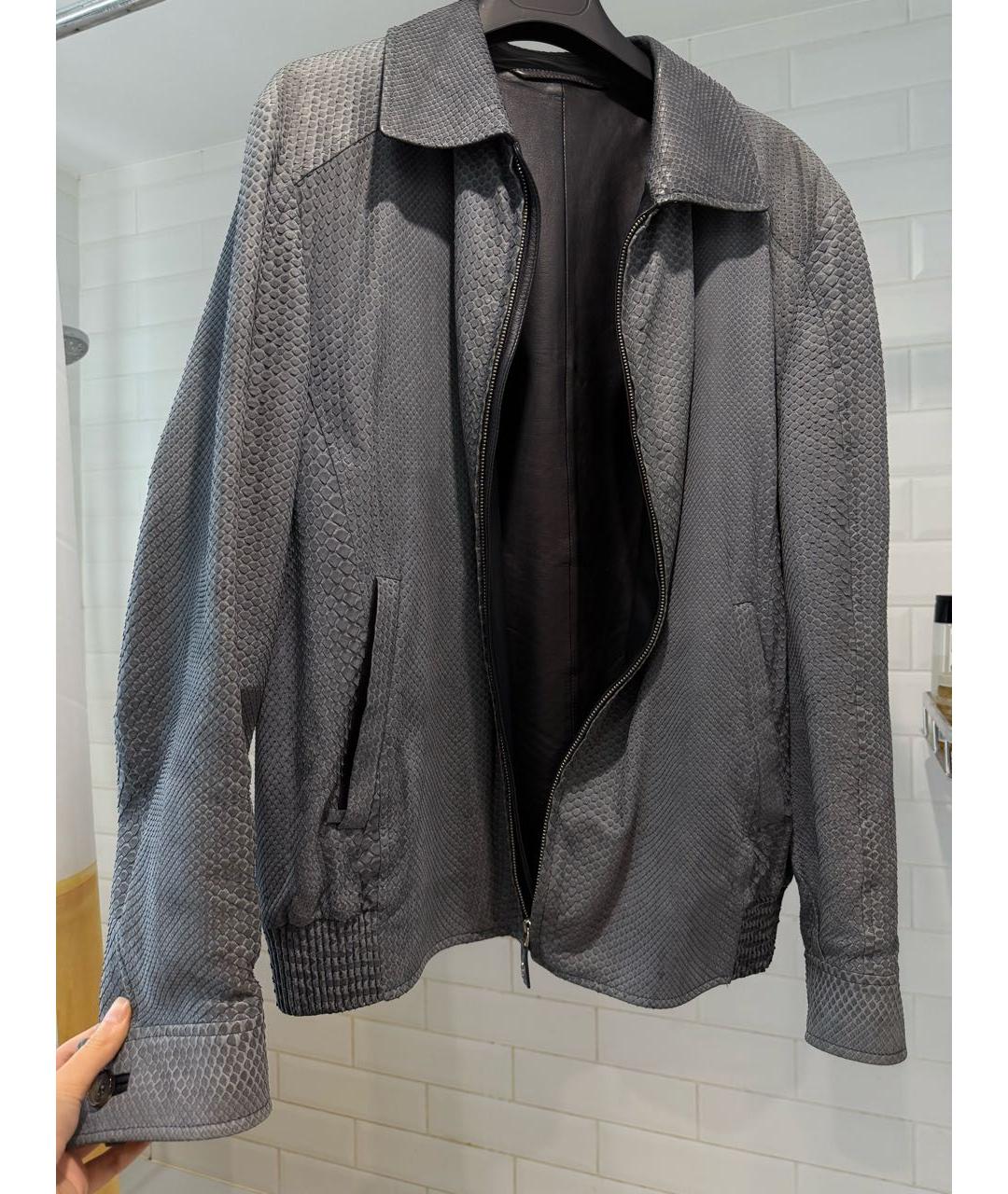 BRIONI Синяя кожаная дубленка/шуба, фото 7
