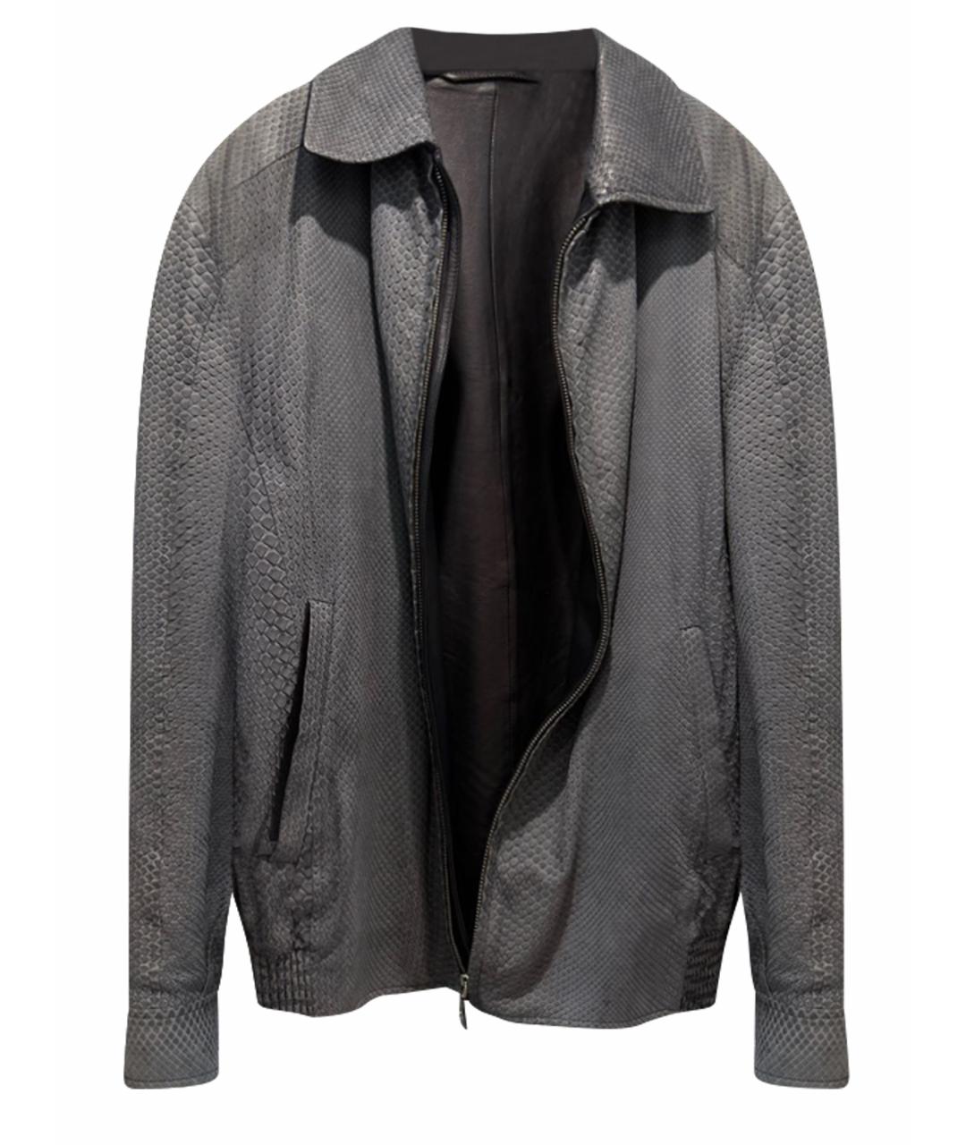 BRIONI Синяя кожаная дубленка/шуба, фото 1