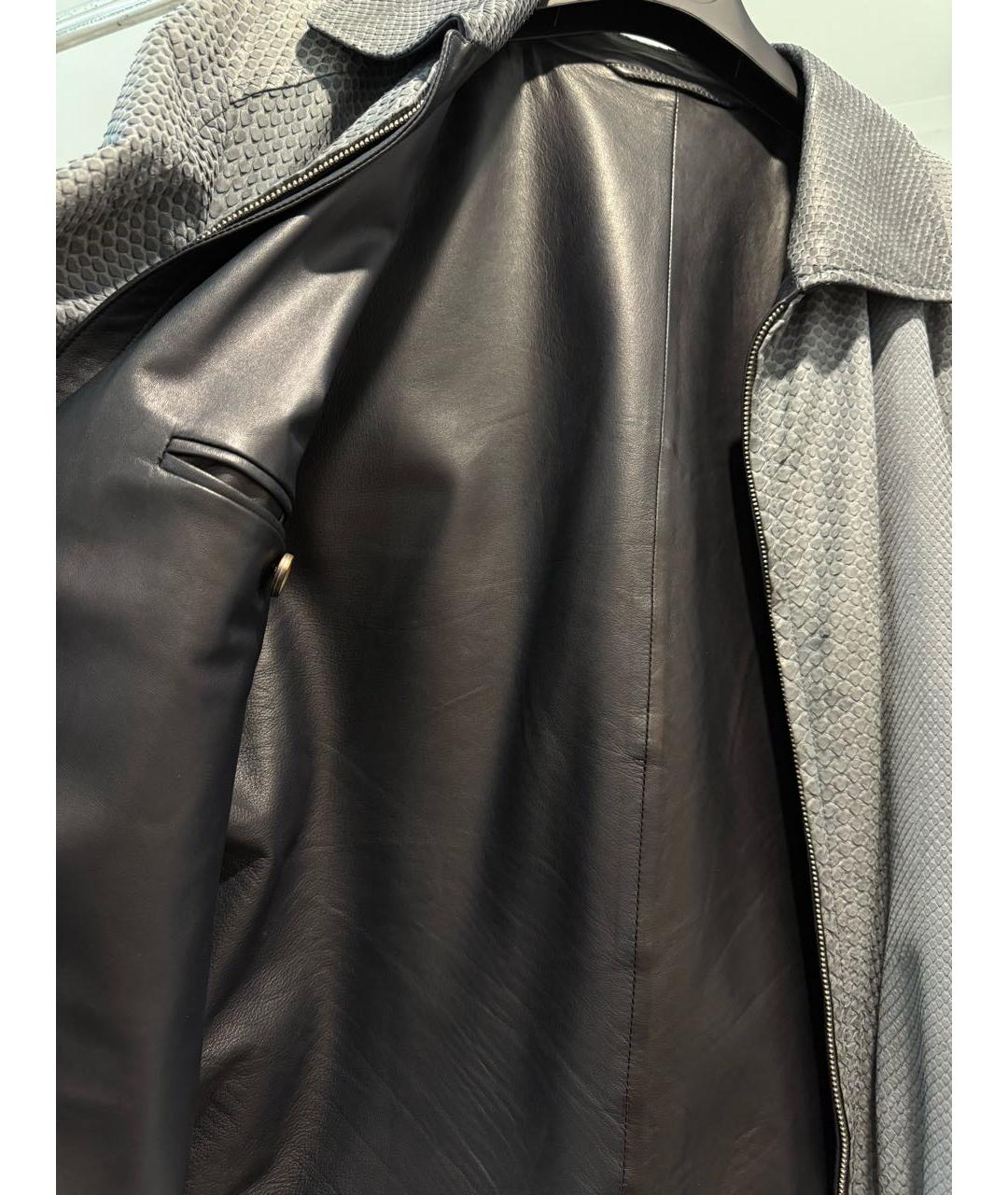 BRIONI Синяя кожаная дубленка/шуба, фото 5