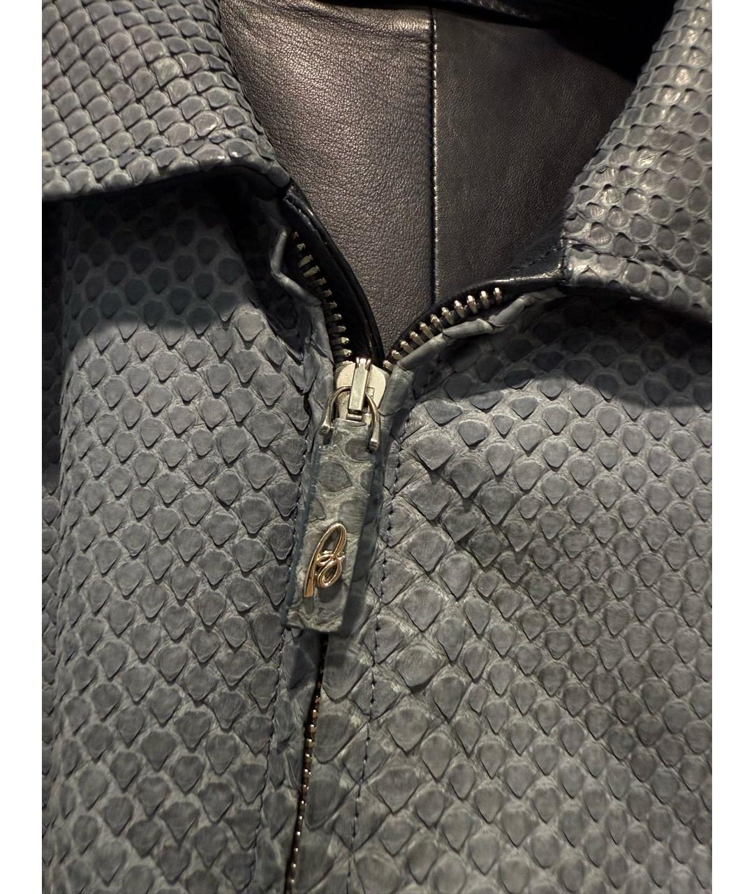 BRIONI Синяя кожаная дубленка/шуба, фото 3