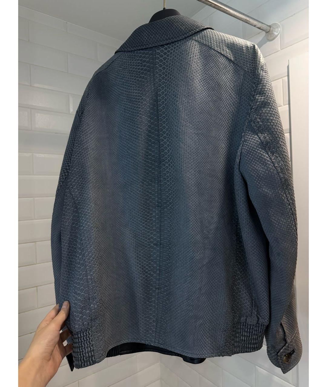 BRIONI Синяя кожаная дубленка/шуба, фото 2