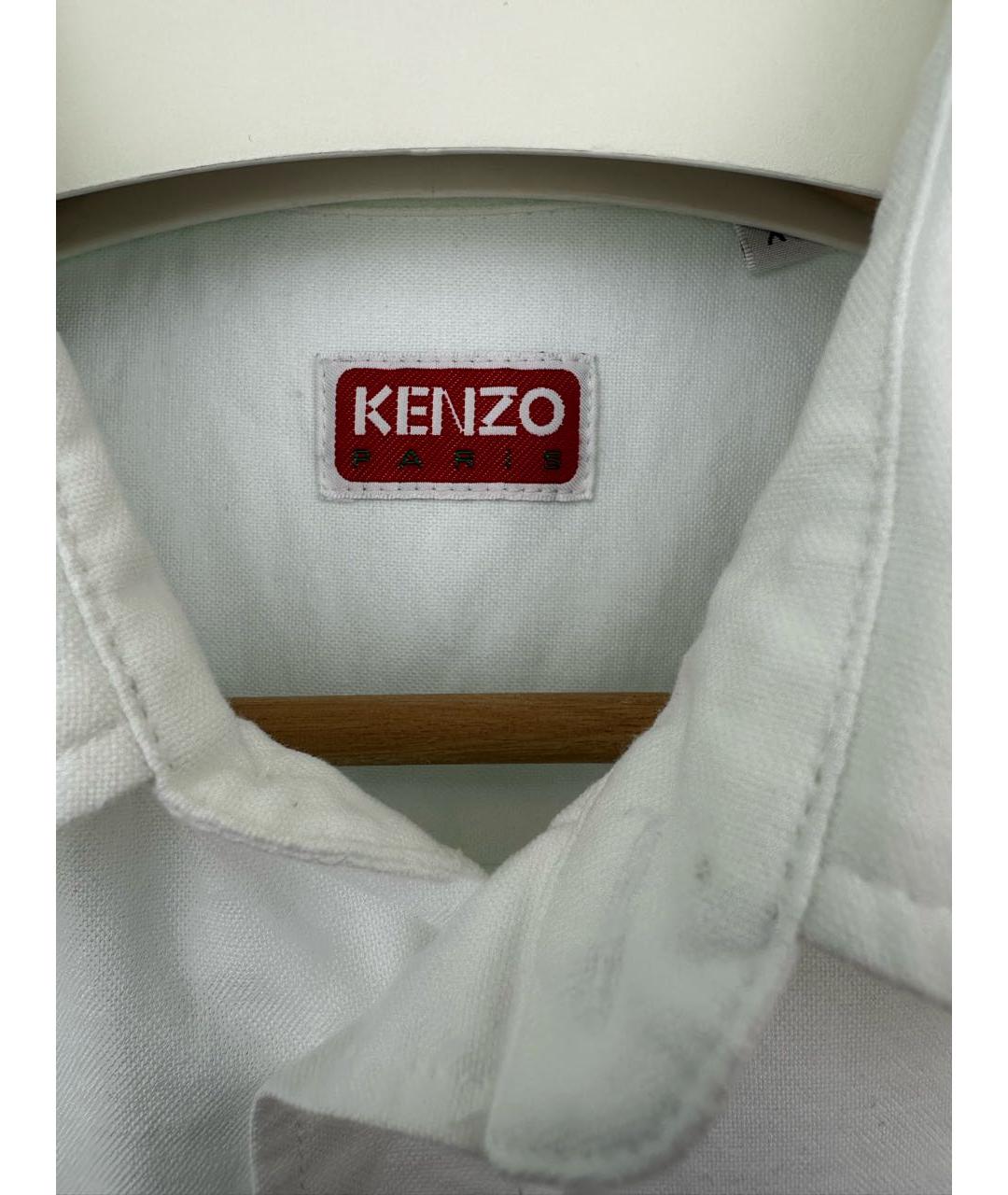 KENZO Белая хлопковая классическая рубашка, фото 3