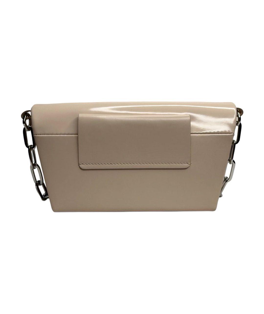 MAISON MARGIELA Бежевая сумка через плечо из лакированной кожи, фото 4