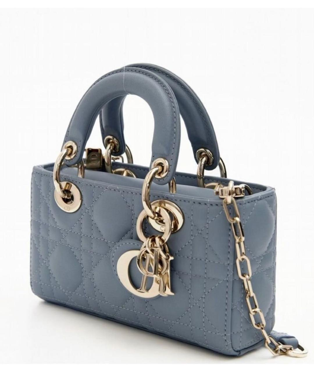 CHRISTIAN DIOR Антрацитовая кожаная сумка с короткими ручками, фото 6