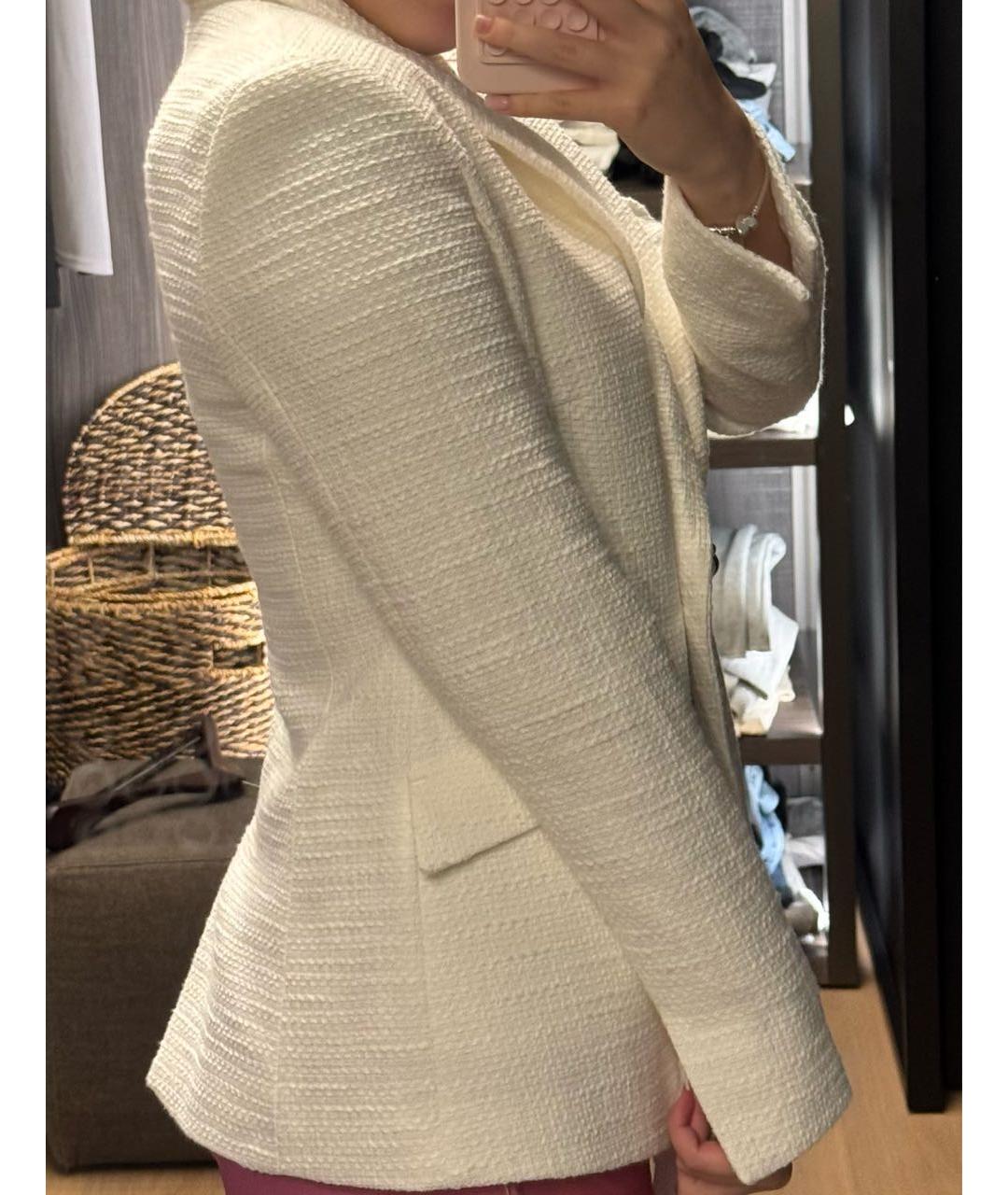 HUGO BOSS Белый твидовый жакет/пиджак, фото 3