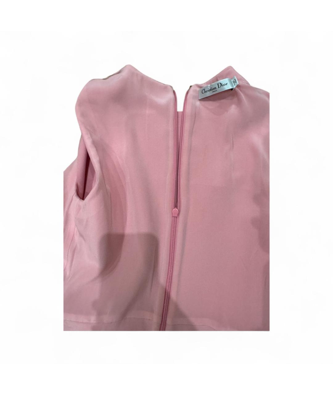 CHRISTIAN DIOR Розовое шерстяное повседневное платье, фото 3