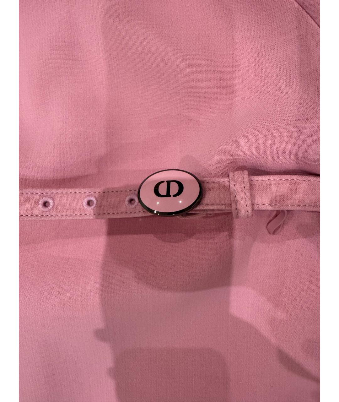 CHRISTIAN DIOR Розовое шерстяное повседневное платье, фото 4