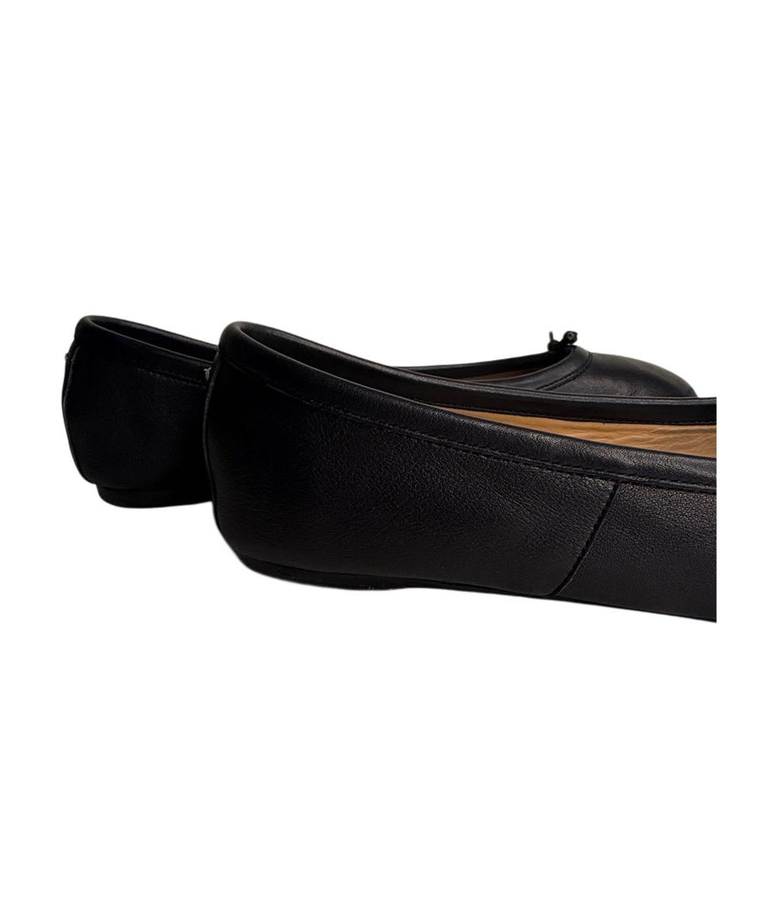 MAISON MARGIELA Черные кожаные балетки, фото 4