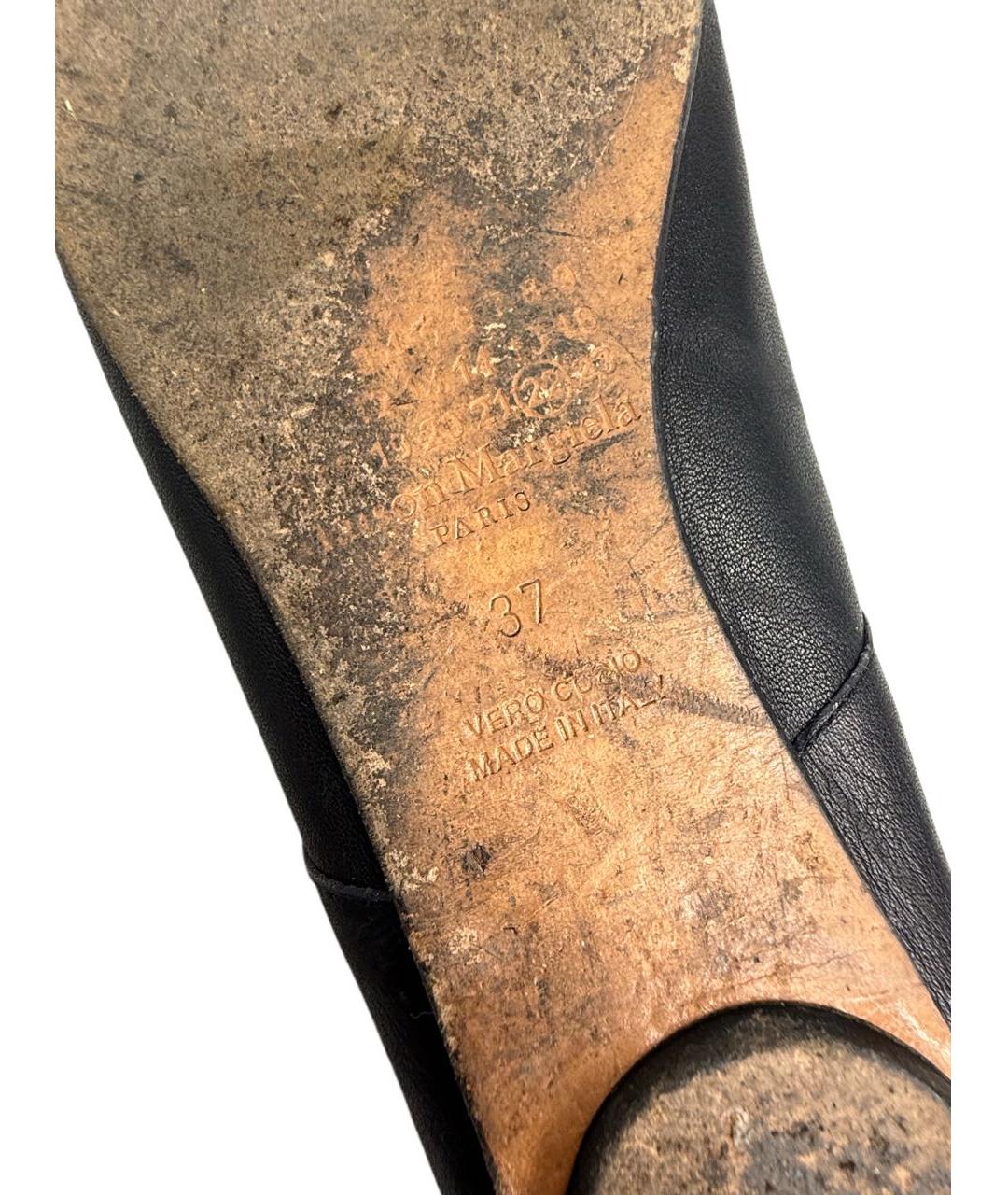 MAISON MARGIELA Черные кожаные балетки, фото 8