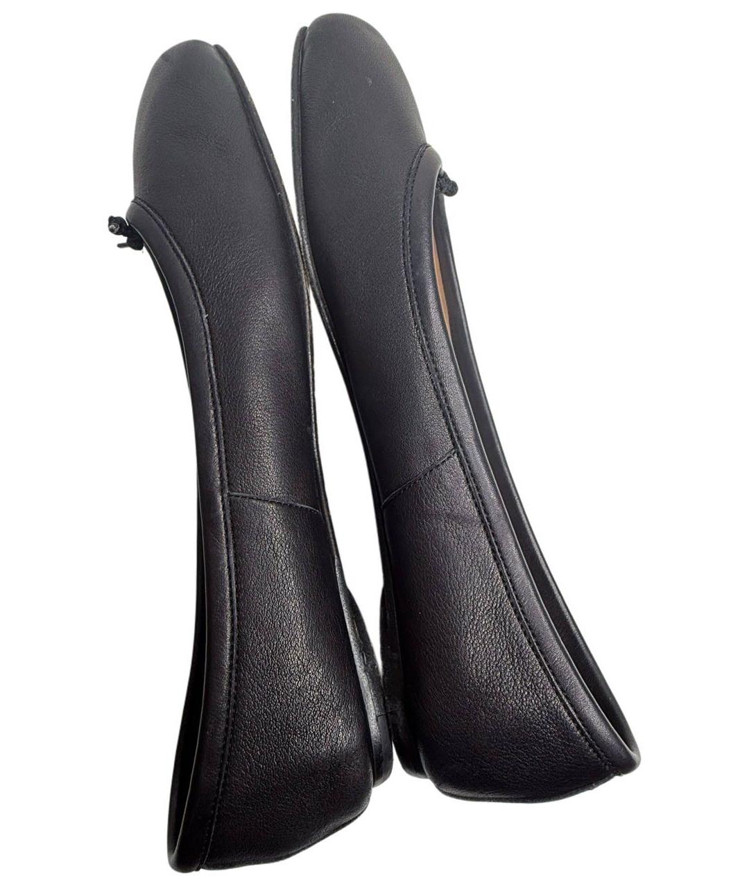 MAISON MARGIELA Черные кожаные балетки, фото 5