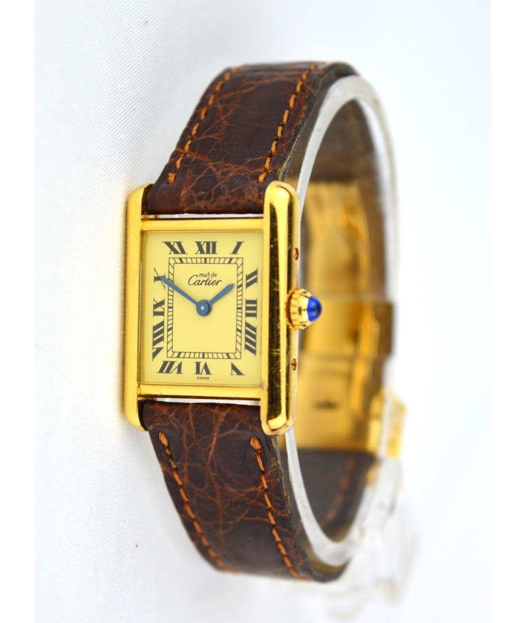 CARTIER Золотые позолоченные часы, фото 9