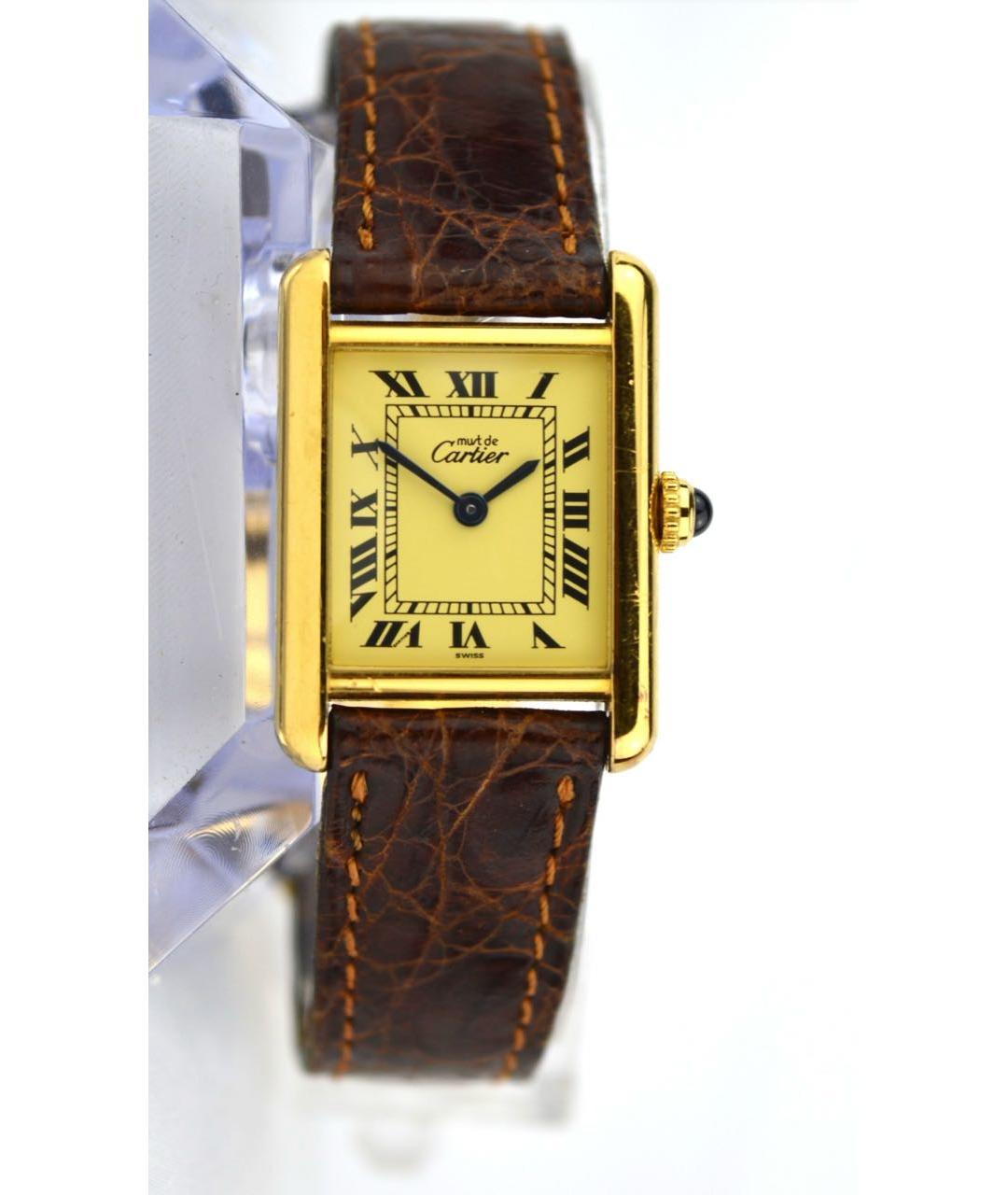 CARTIER Золотые позолоченные часы, фото 5