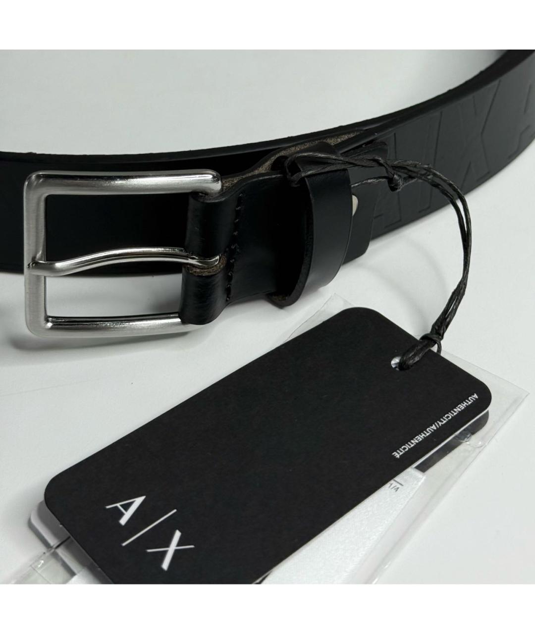 ARMANI EXCHANGE Черный кожаный ремень, фото 2