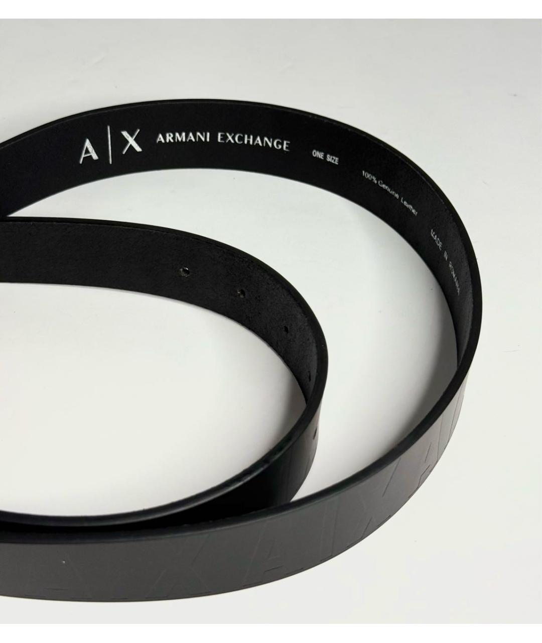 ARMANI EXCHANGE Черный кожаный ремень, фото 4