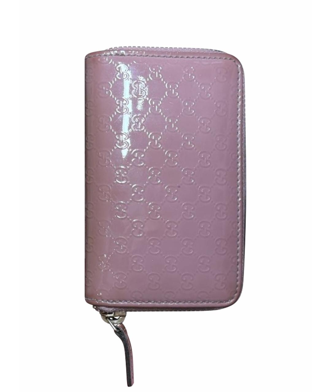 GUCCI Розовый кошелек из лакированной кожи, фото 1