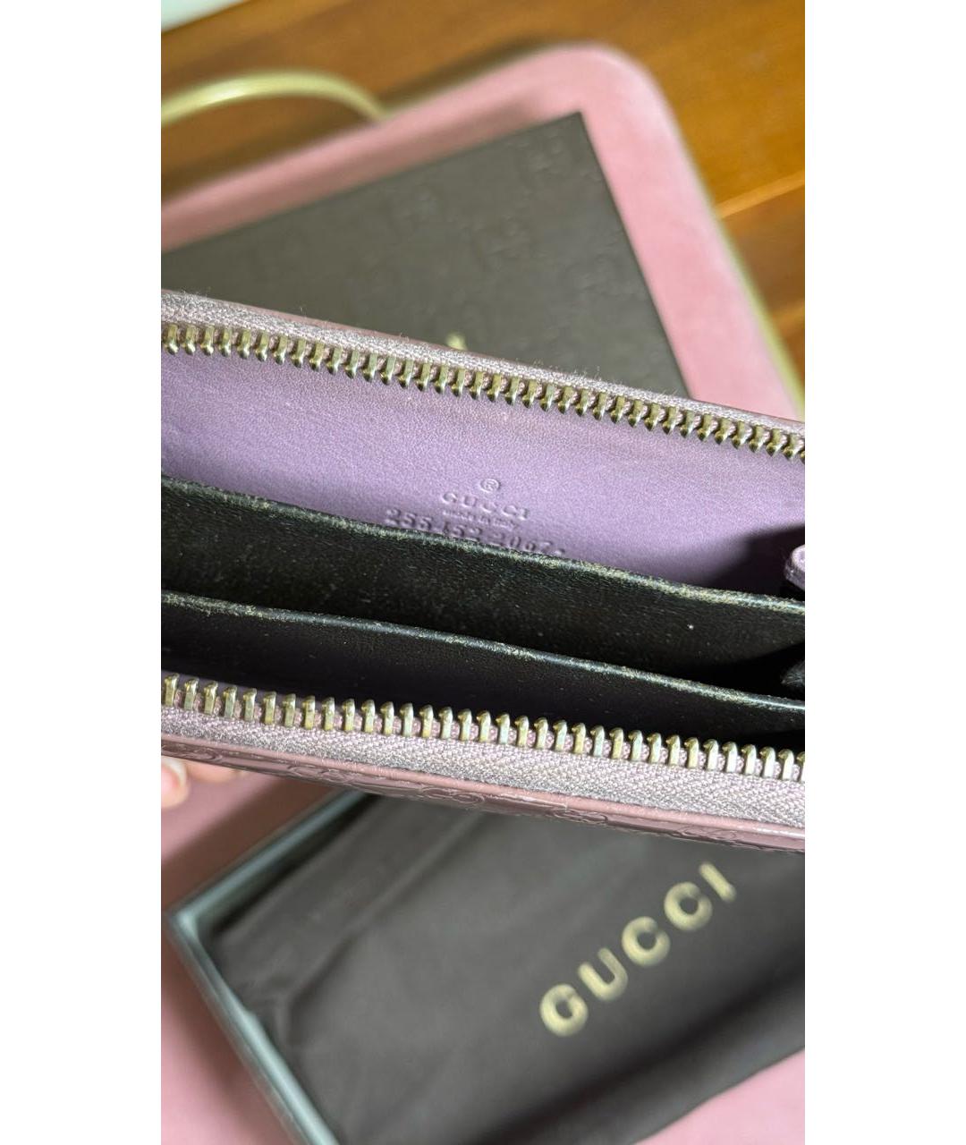 GUCCI Розовый кошелек из лакированной кожи, фото 4