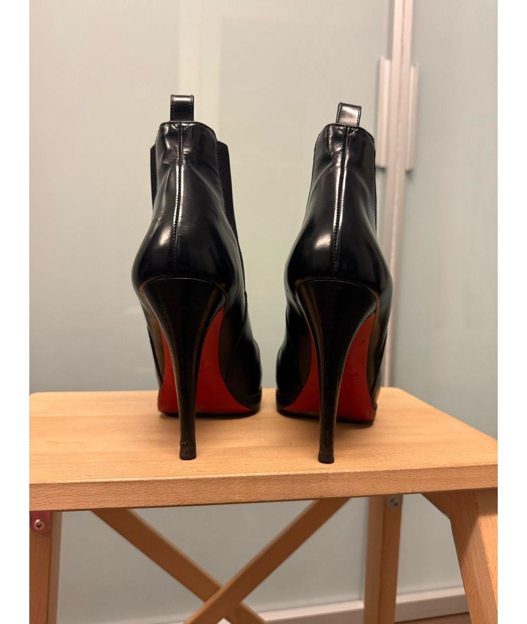 CHRISTIAN LOUBOUTIN Черные кожаные ботильоны, фото 4