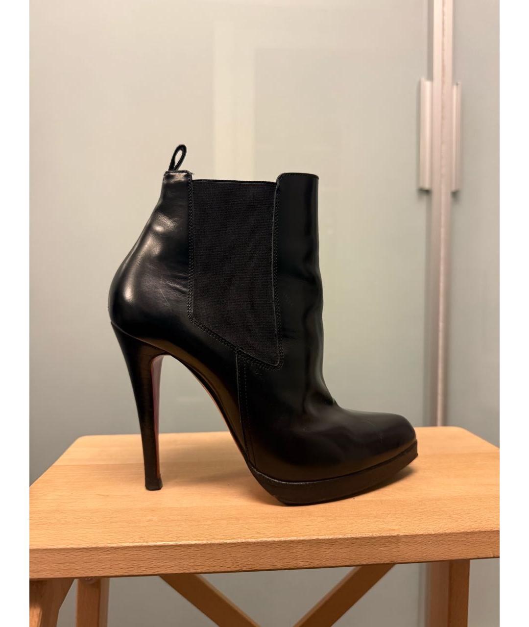 CHRISTIAN LOUBOUTIN Черные кожаные ботильоны, фото 7