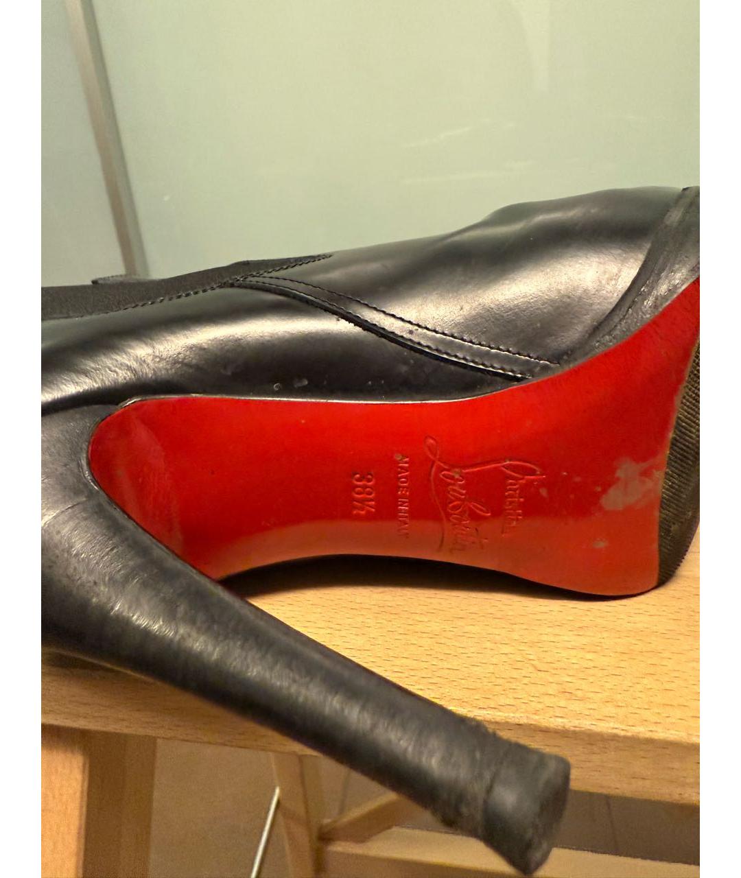 CHRISTIAN LOUBOUTIN Черные кожаные ботильоны, фото 5