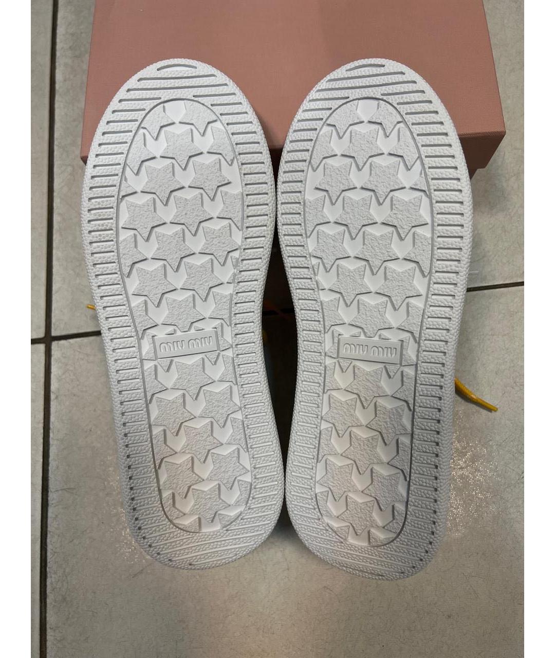 MIU MIU Белые кожаные кеды, фото 5