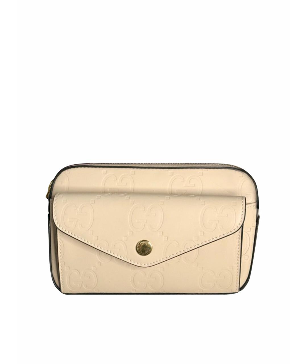 GUCCI Бежевая кожаная сумка через плечо, фото 1