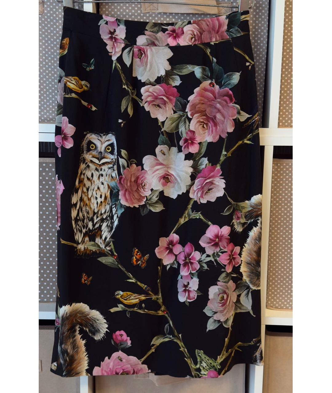 DOLCE&GABBANA Мульти вискозная юбка миди, фото 9