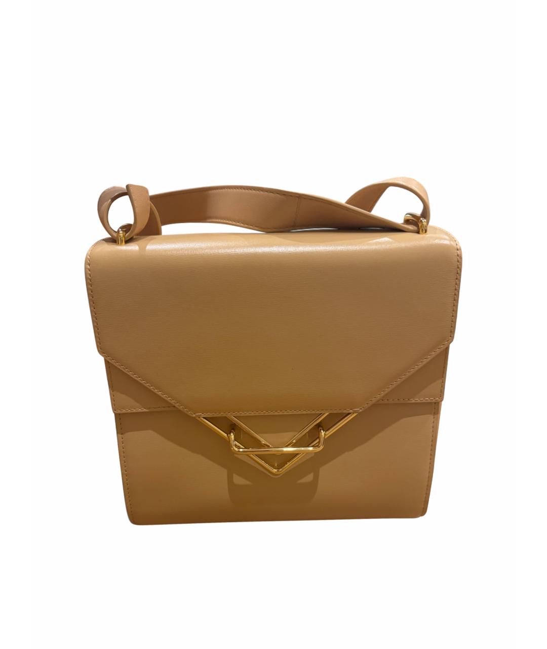 BOTTEGA VENETA Бежевая кожаная сумка через плечо, фото 1