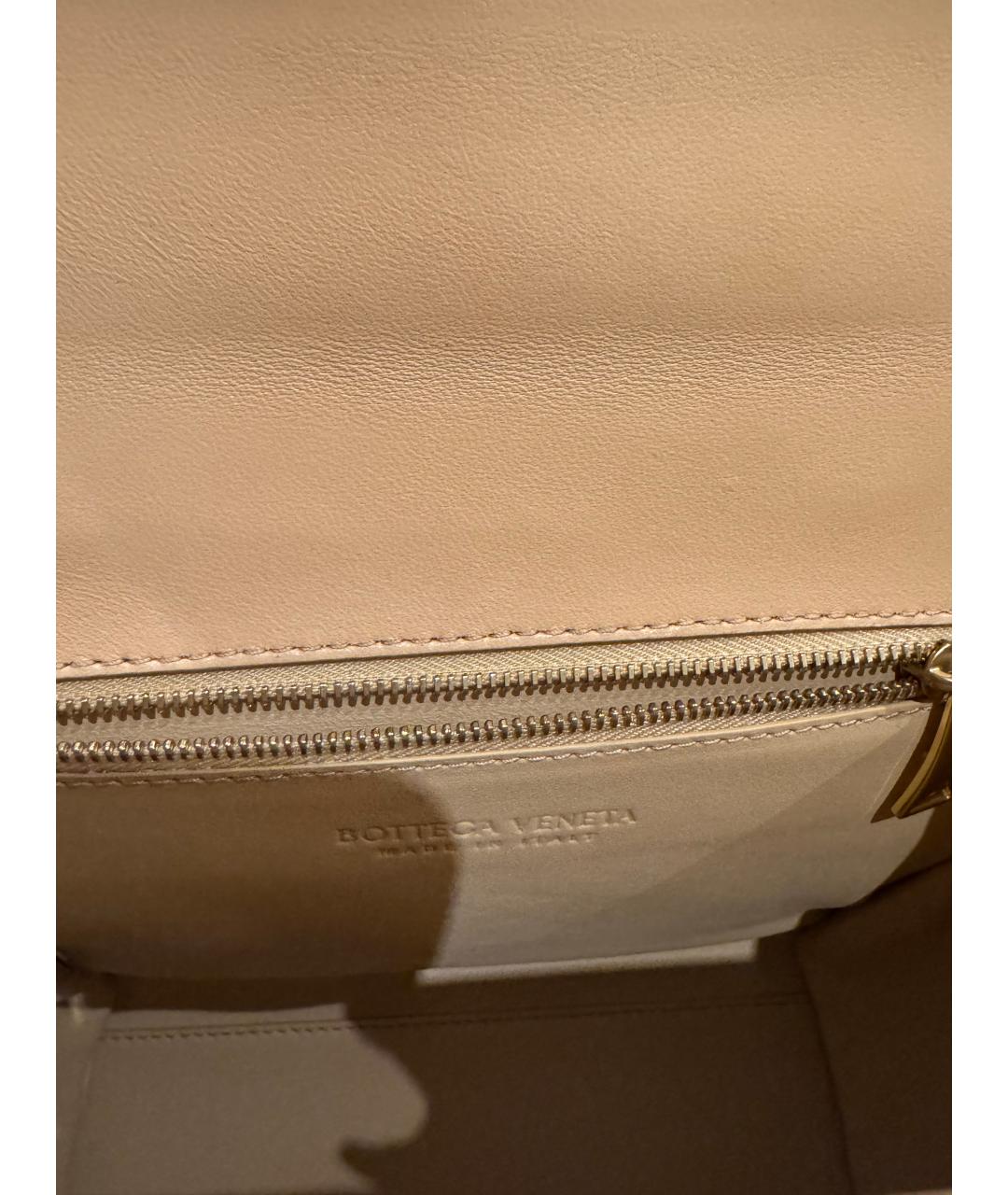 BOTTEGA VENETA Бежевая кожаная сумка через плечо, фото 4