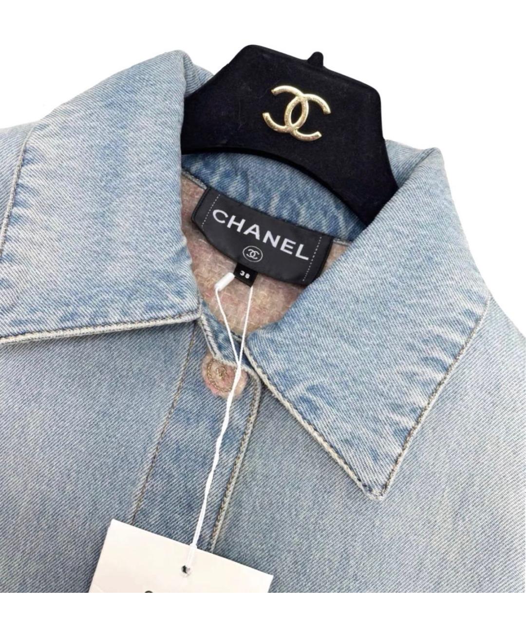 CHANEL Голубая деним куртка, фото 3