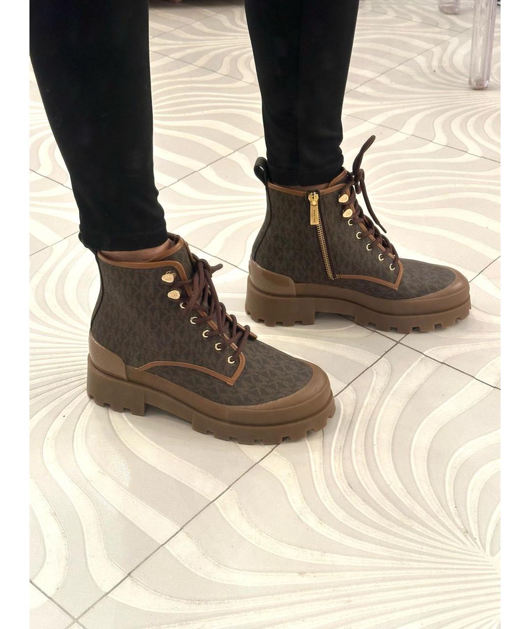 MICHAEL KORS Коричневые ботинки из искусственной кожи, фото 8