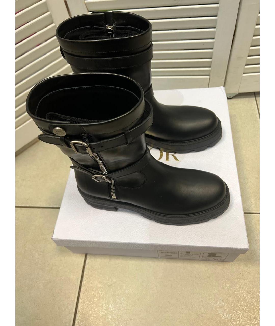 CHRISTIAN DIOR Черные кожаные полусапоги, фото 3