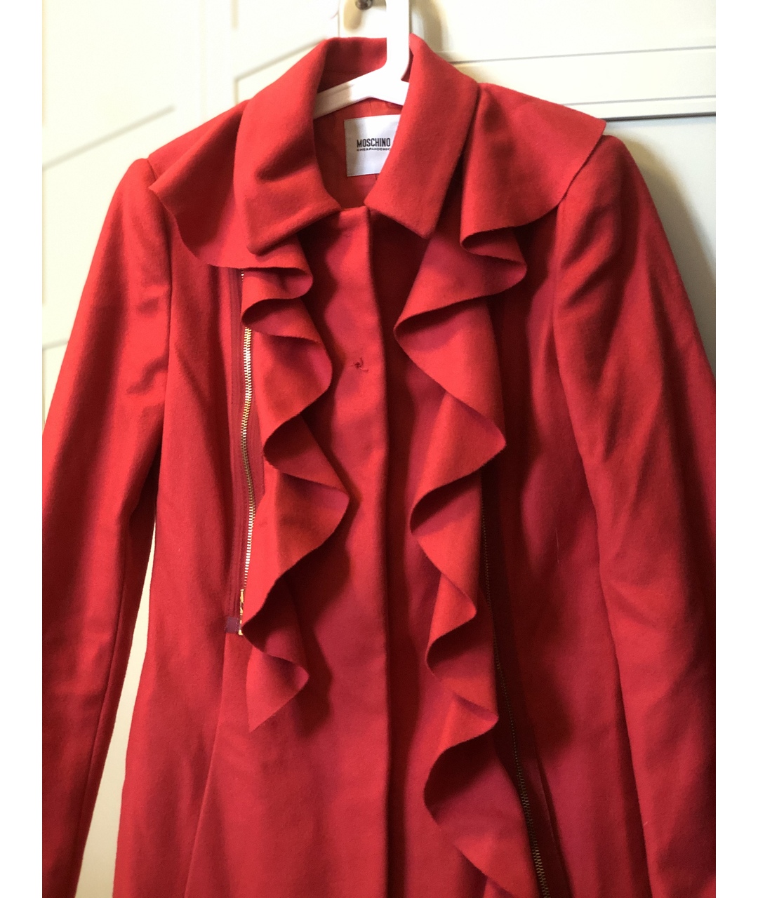 MOSCHINO Красное шерстяное пальто, фото 4