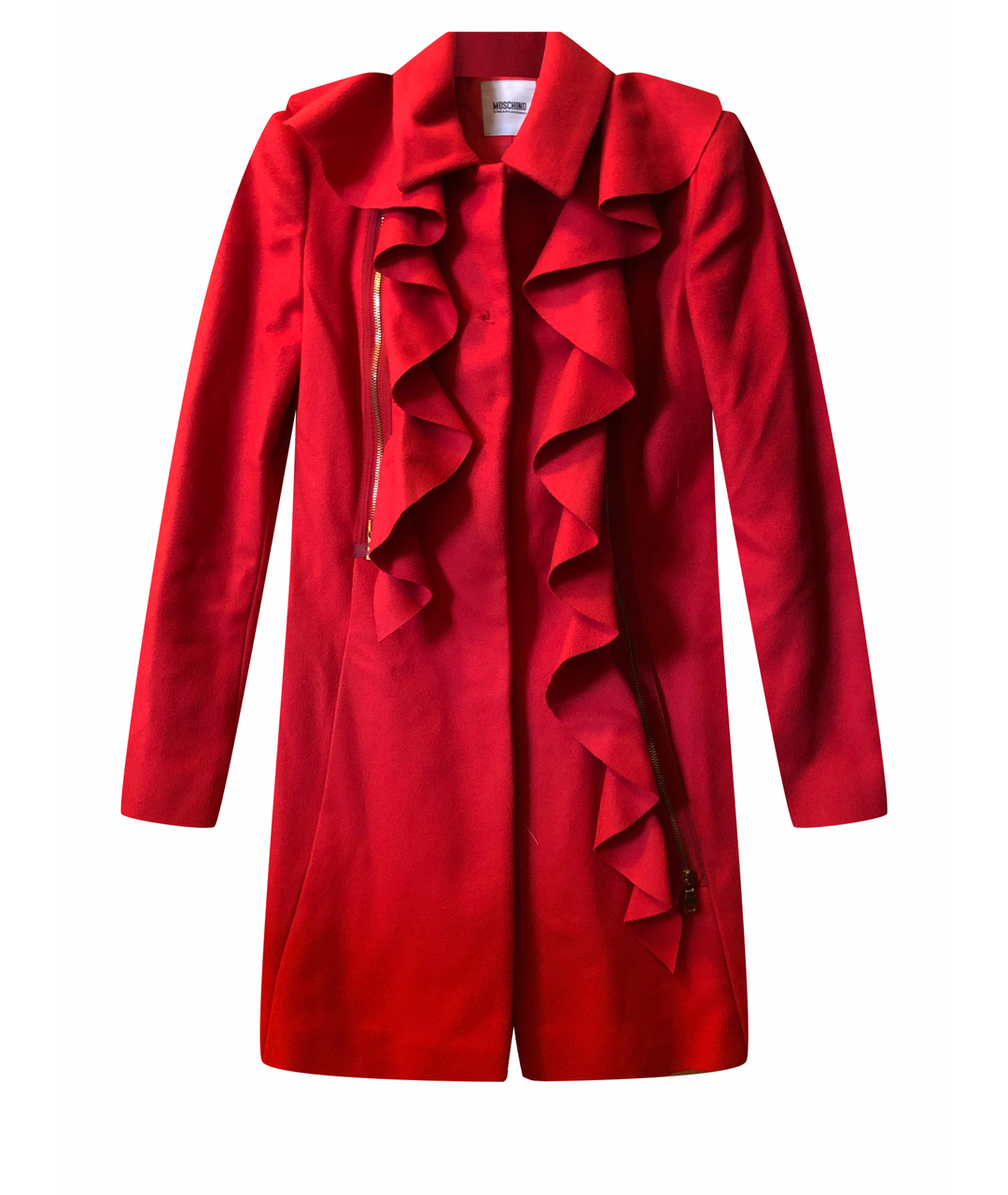 MOSCHINO Красное шерстяное пальто, фото 1