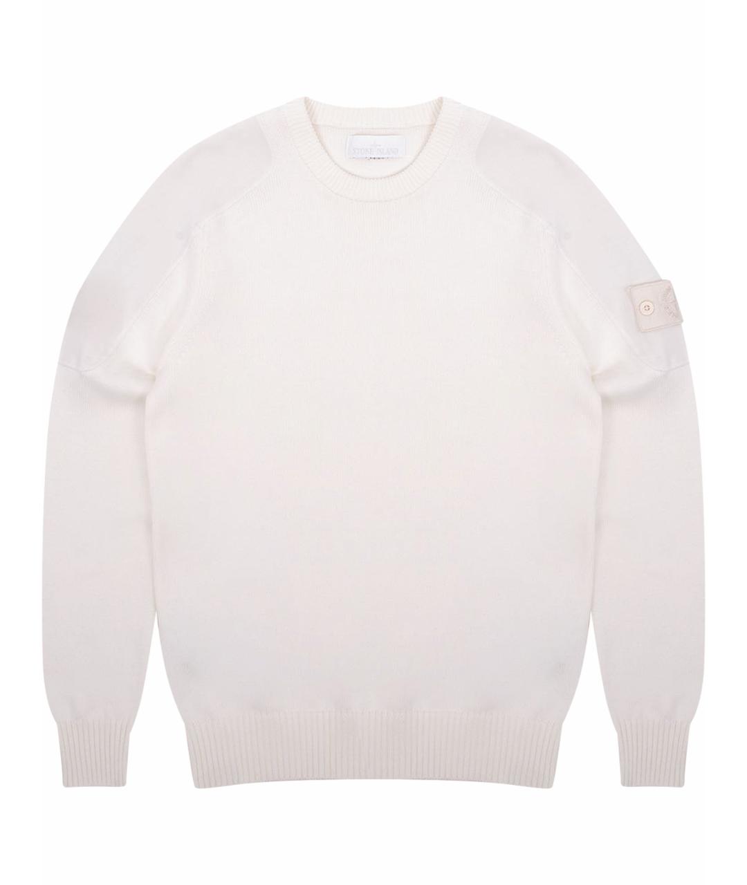 STONE ISLAND Белый хлопковый джемпер / свитер, фото 1