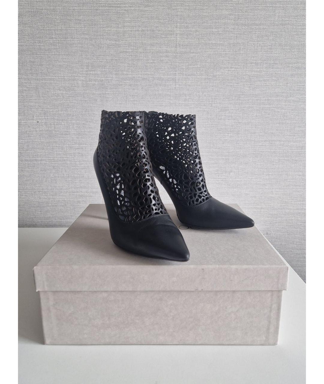 JIMMY CHOO Черные кожаные ботильоны, фото 3