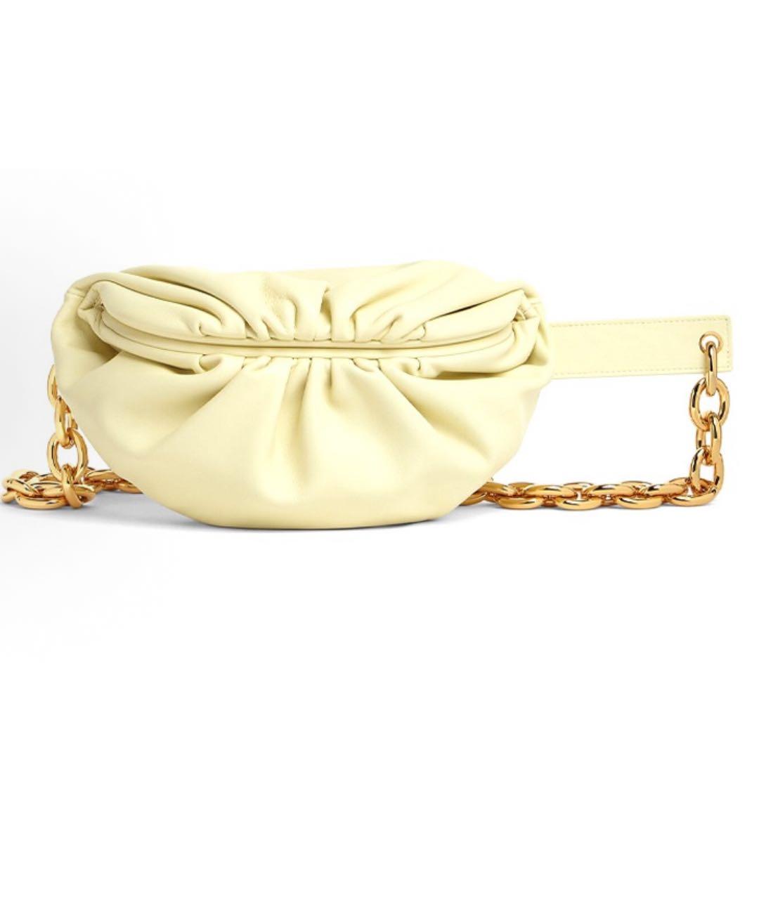 BOTTEGA VENETA Желтая кожаная поясная сумка, фото 5