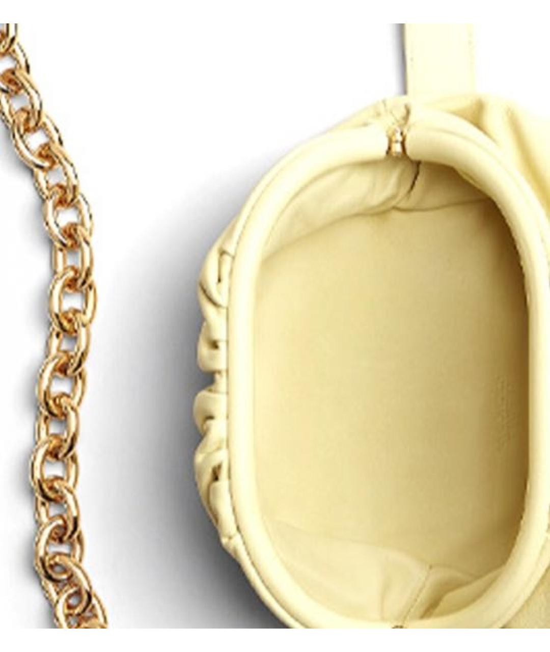 BOTTEGA VENETA Желтая кожаная поясная сумка, фото 3