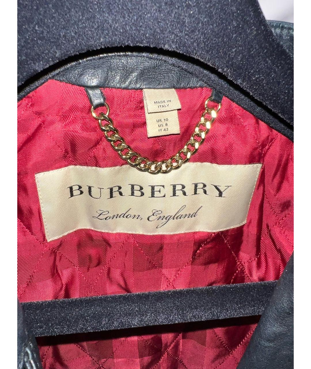 BURBERRY Черная кожаная куртка, фото 6