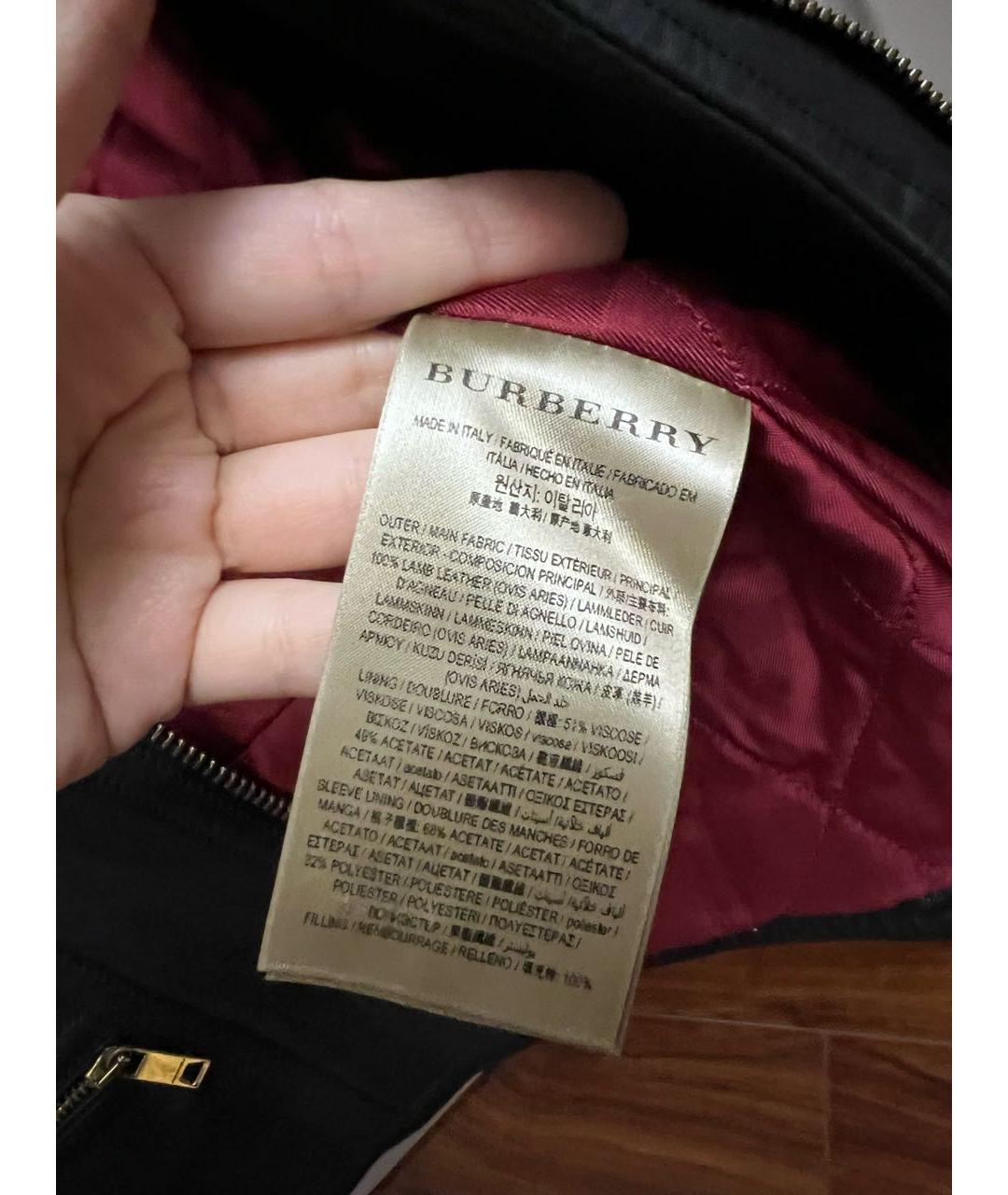 BURBERRY Черная кожаная куртка, фото 5