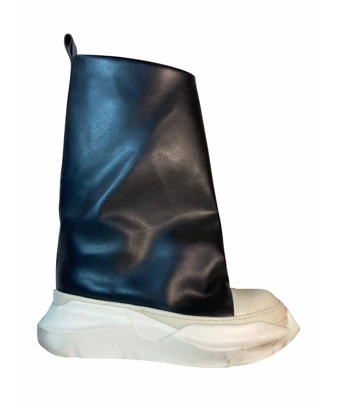 RICK OWENS DRKSHDW Черные высокие кроссовки / кеды из искусственной кожи, фото 1