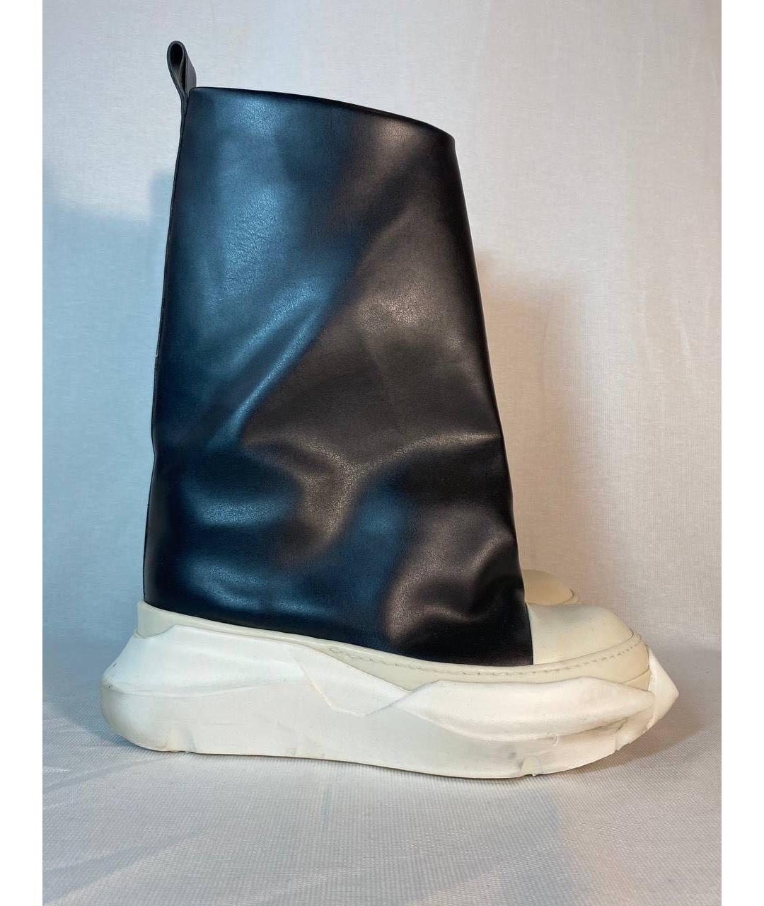 RICK OWENS DRKSHDW Черные высокие кроссовки / кеды из искусственной кожи, фото 6