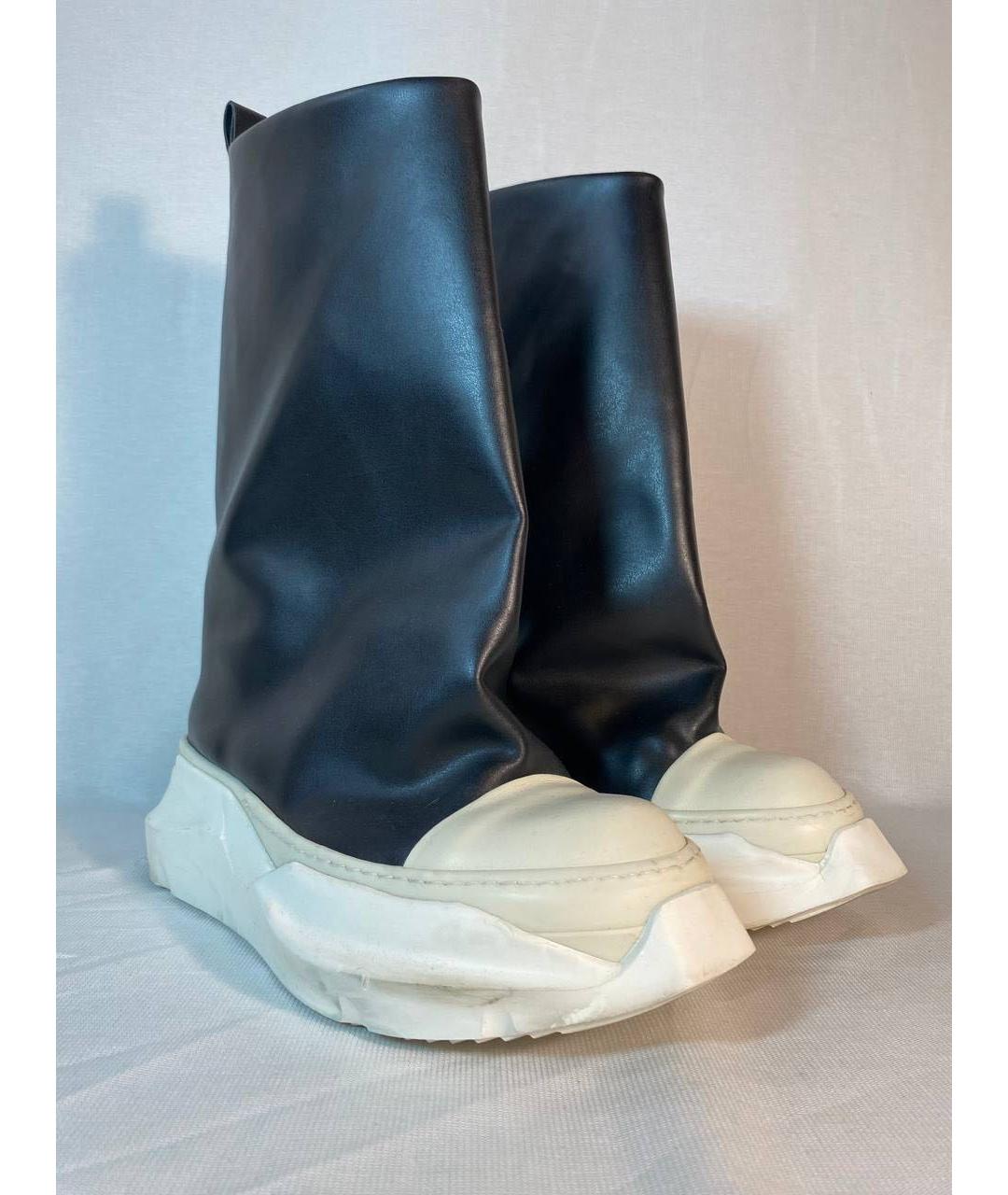 RICK OWENS DRKSHDW Черные высокие кроссовки / кеды из искусственной кожи, фото 2